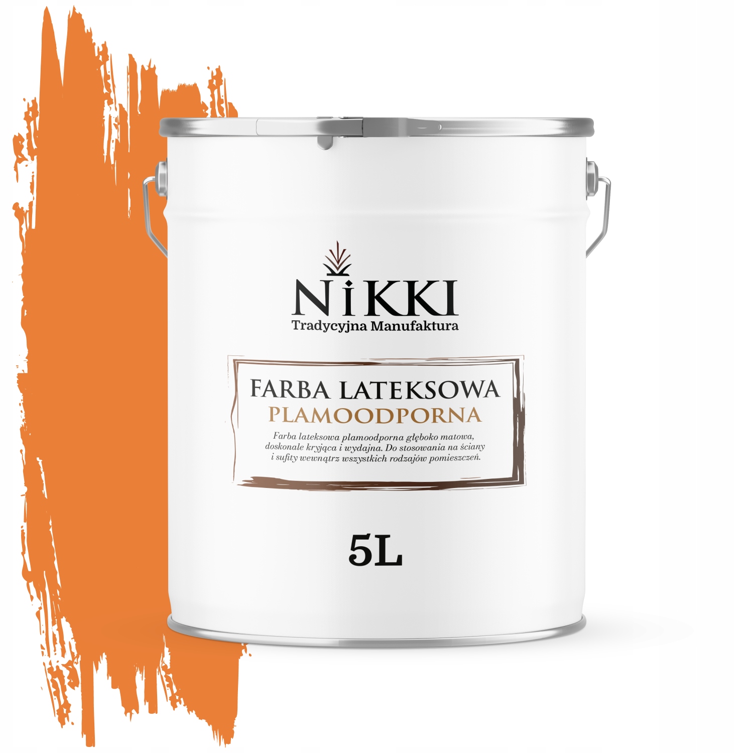 Latexová Farba Odolná Voči Škvrnám, Oranžová Farba, Intenzívna H5933 5 L, Matná