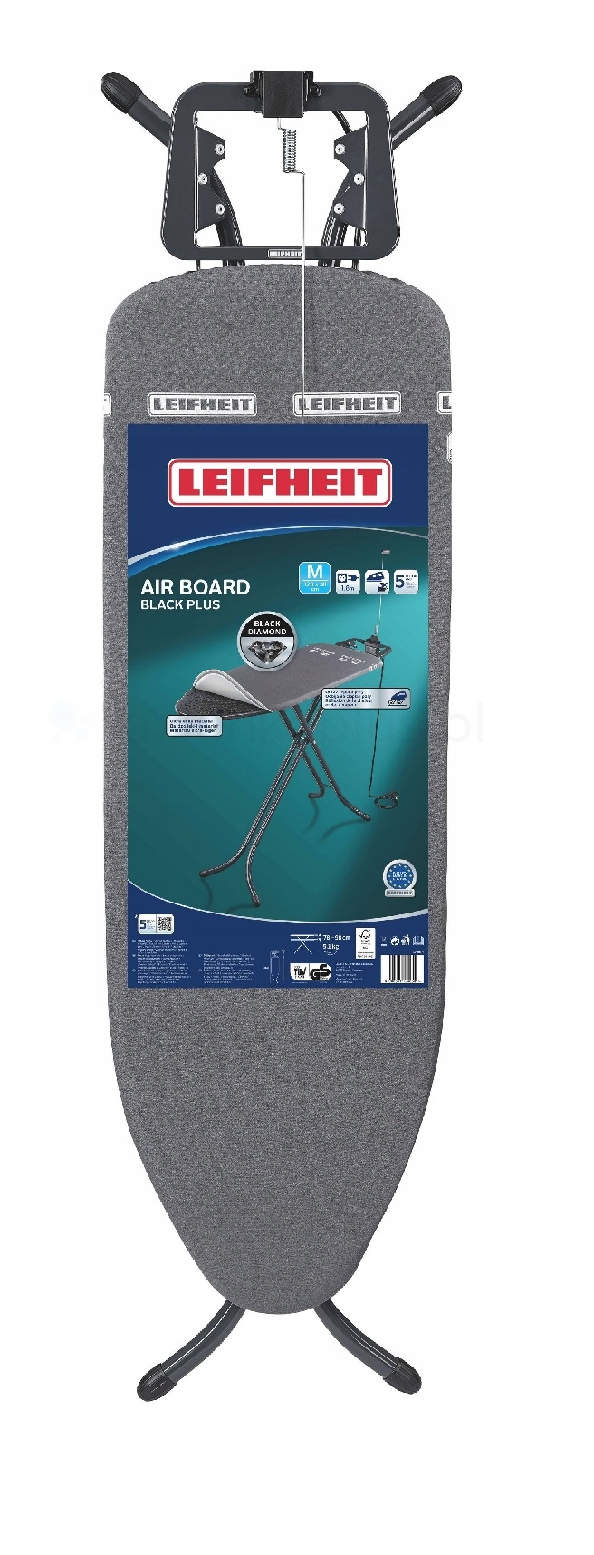 Leifheit Air Board M Black Plus Nf deska do prasowania 120x38 cm Czarny
