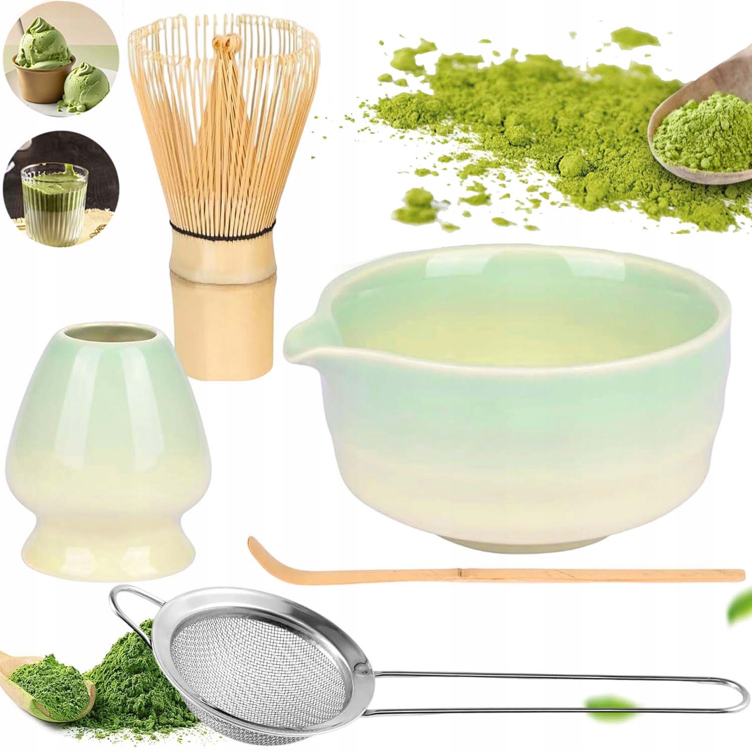 Levně Akcesoria K Matcha Obřadu 5 Ks Sada Na Matchu Pro Zelený Čaj