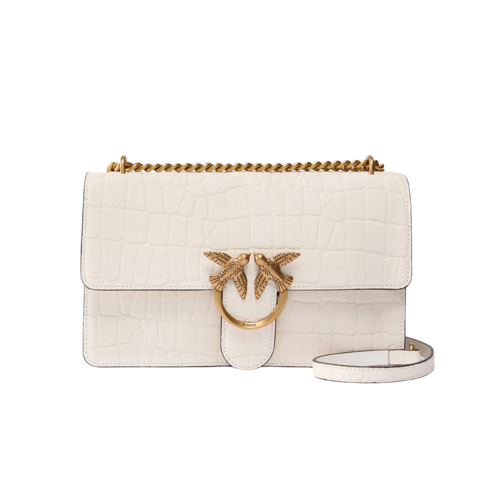 Pinko Bílá dámská psaníčko Love One Mini DC Cocco Nabuccato