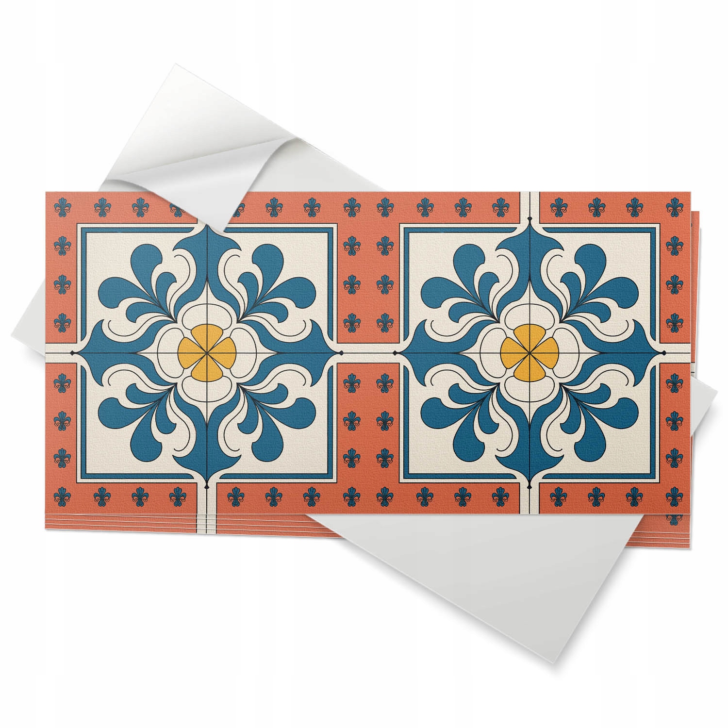 Samolepící nástěnné dlaždice Vinyl 6 ks 60x30 cm Folkový vzor s květinami