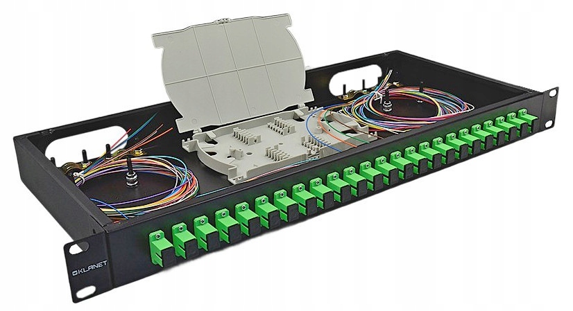 24xSC Apc simplex optický přepínač 1U Černý