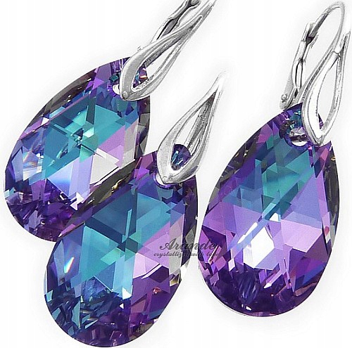 Krystaly Náušnice Přívěsek Vitrail Light Stříbro