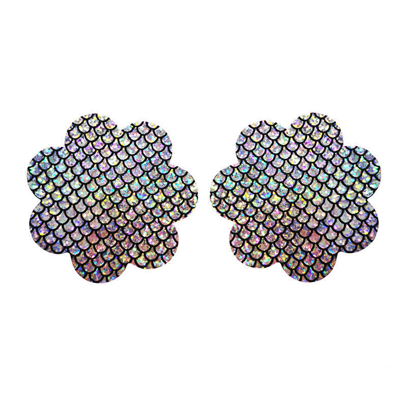 2 Pcs Ultra-thin Laser Colors Chest Sticker