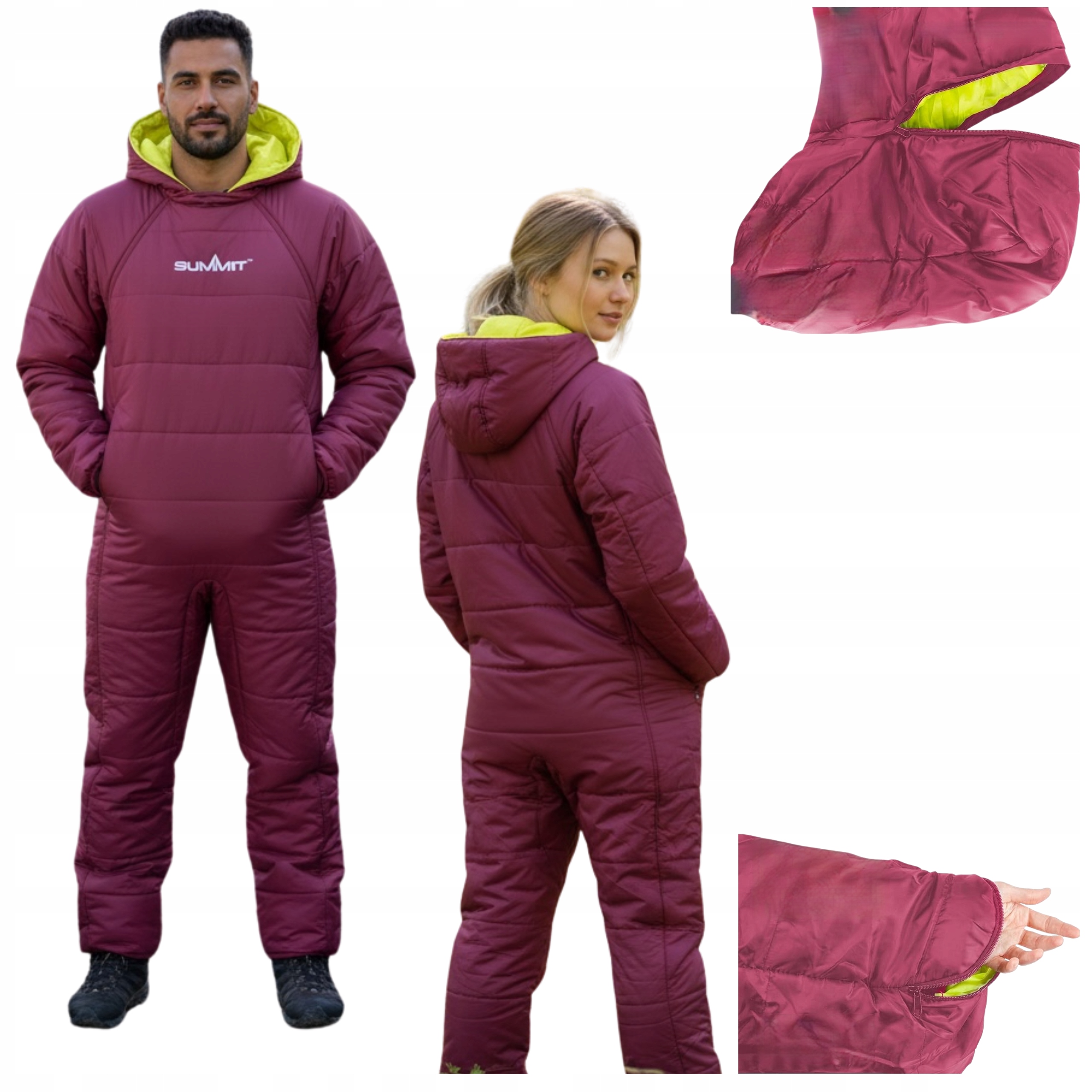 Śpiwór Turystyczny Ciepły Noszony Kombinezon 2W1 Na Kemping Ryby Wakacje M