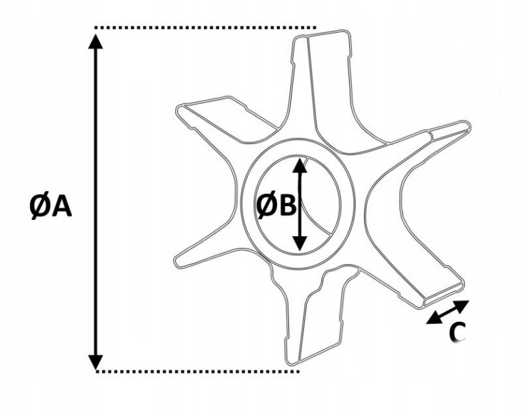 Wirnik pompy wody Suzuki DF20 DF30 DF40 DF50 DF60 Numer katalogowy części 251530