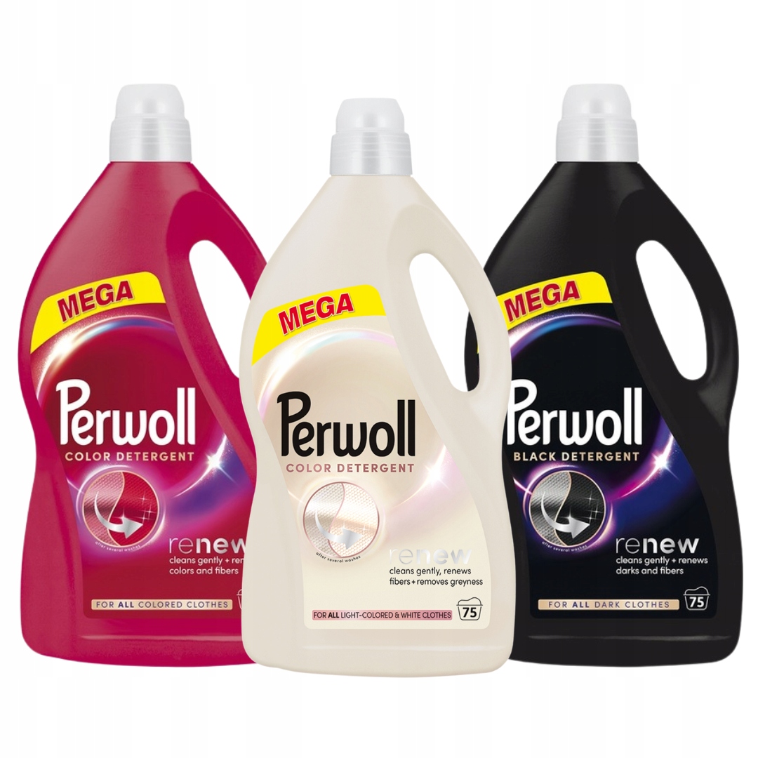 Perwoll Płyny do prania Light Colors Color Black 3,75l (75 prań) x3
