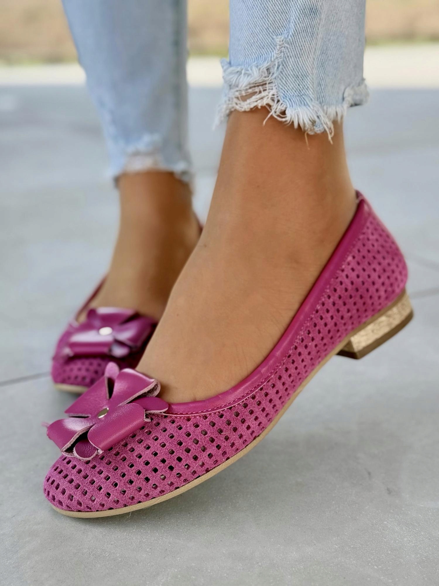 Pohodlné a lehké dámské baleríny Kůže! Polský Výrobek! Oleksy R37