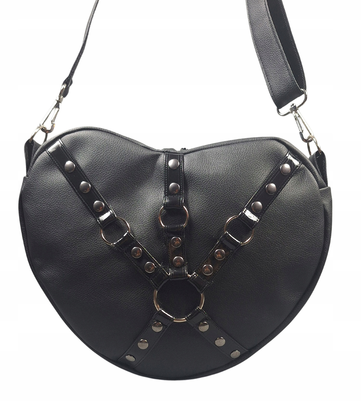 kabelka srdce s nýty, goth, heart bag