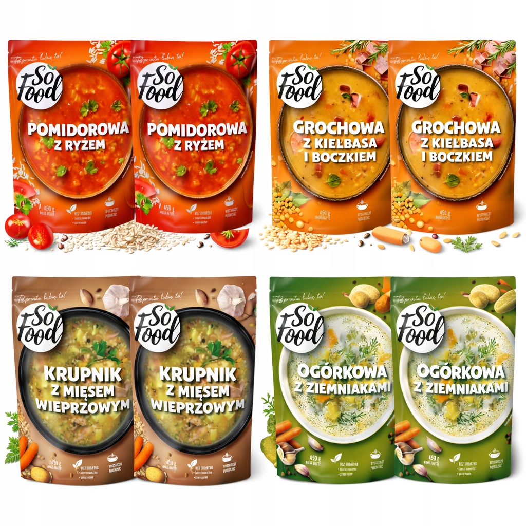 Sada Polévka Jídlo Hotová Rajčatová Krupnik Okurková 450g So Food