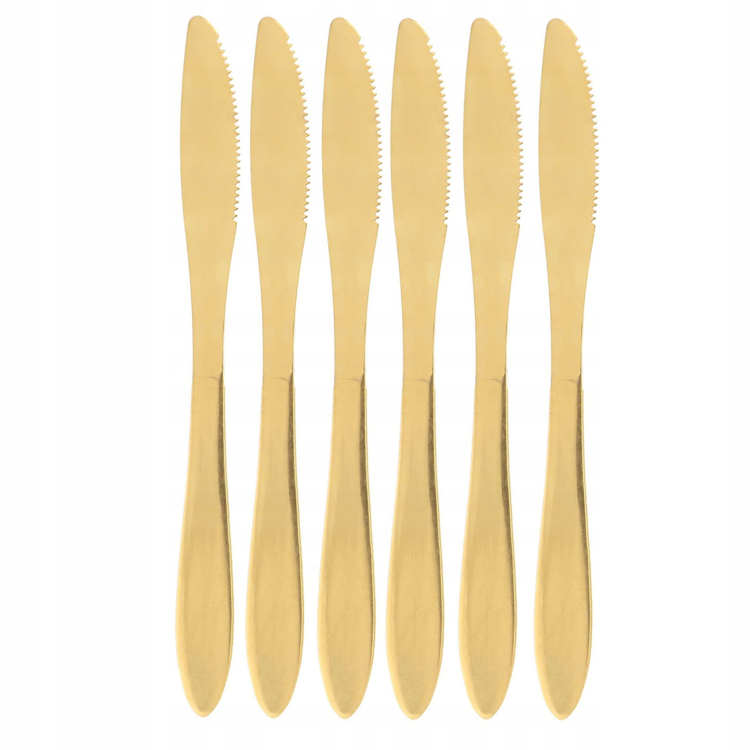 ZŁOTE NOŻE STOŁOWE OBIADOWE SZTUĆCE NÓŻ STOŁOWY ELEGANCKI ZESTAW 6 szt. EAN (GTIN) 5905730001721