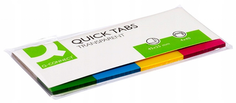 ZAKŁADKI INDEKSUJĄCE, KARTECZKI SAMOPRZYLEPNE, ZNACZNIKI 25X45MM, 4X40 KART