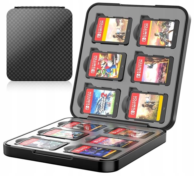 Etui Pudełko CaseNa Gry Nintendo Switch 12 Gier Karty SD Magnetyczne Carbon