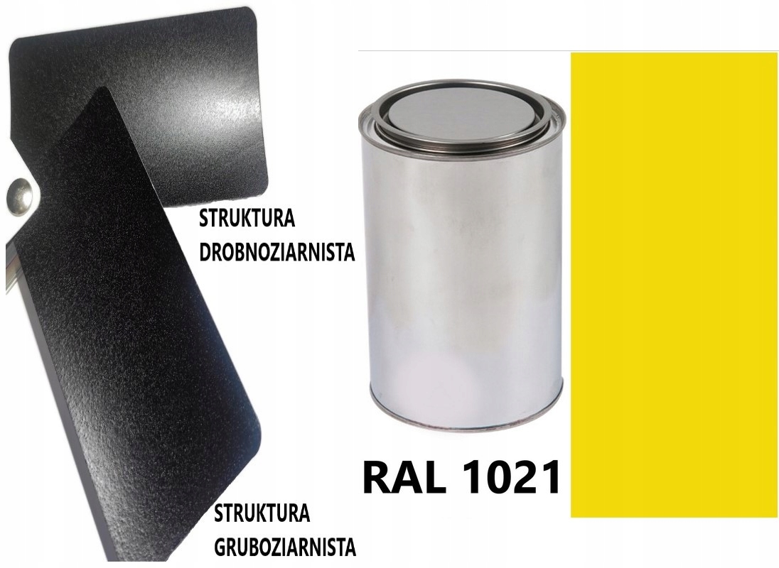 STRUKTURA GRUBOZIARNISTA RAL 1021 MAT 05-08 % DO PLASTIKU METALU AKRYL 1L