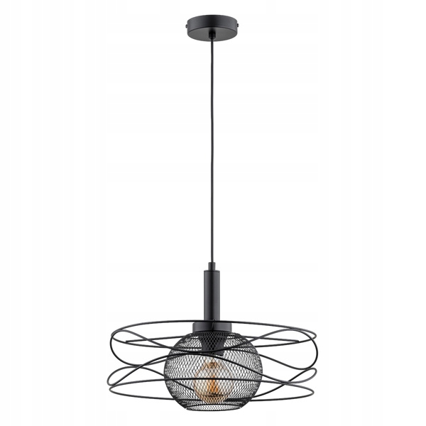 Loftová moderní lampa Diuk MIX Černá, tvar atomu, osvětlení jídelny