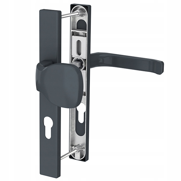 Klamka do furtki z gałką i szyldem 247×32 mm Antracyt Oś 90 mm |Solidna