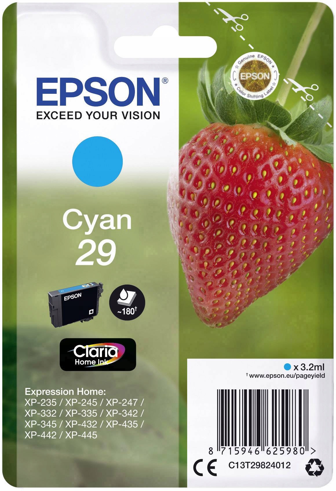 Tusz Epson niebieski (cyan) C13T29824012