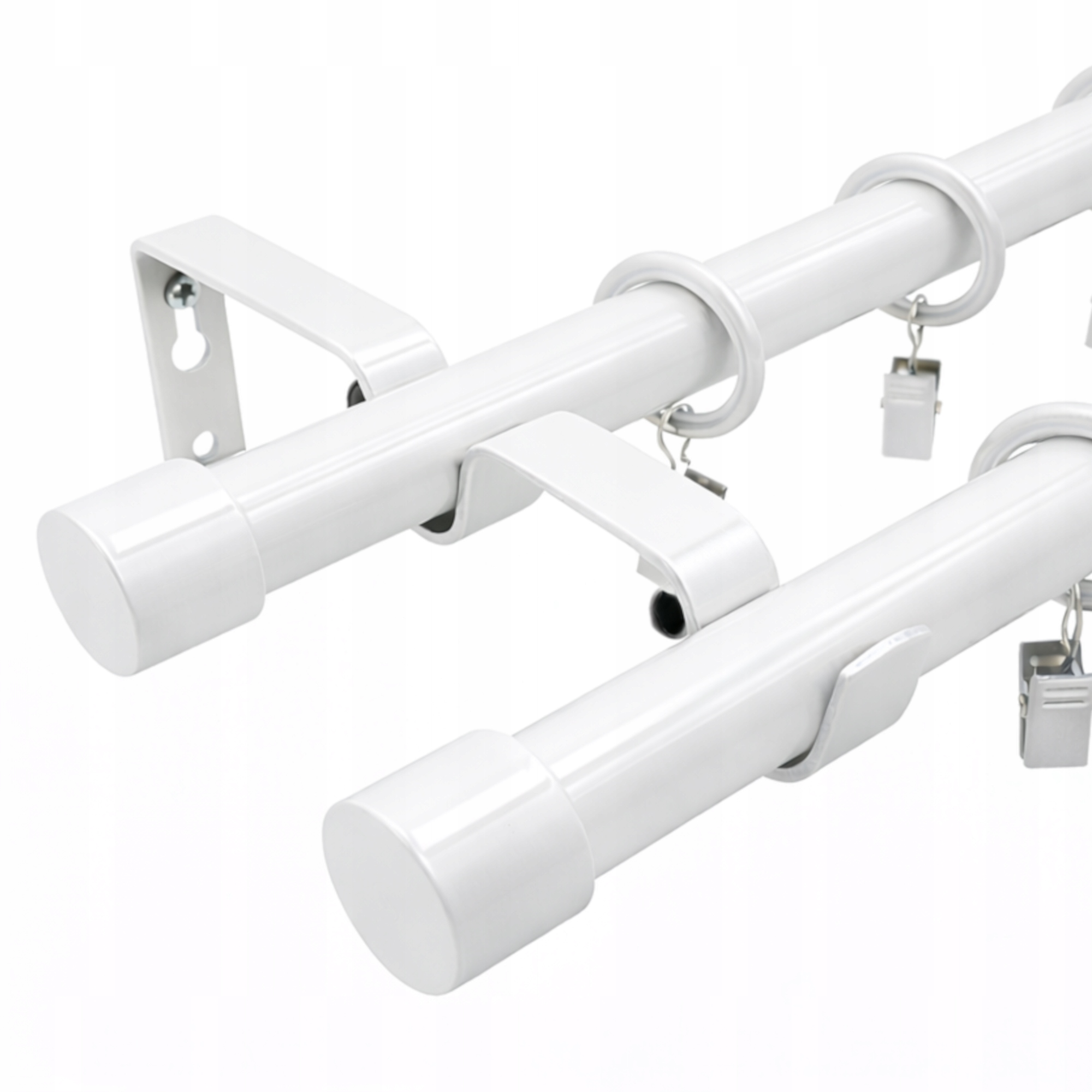 Garnýž Kovový Dvojitý Moderní 19 MM 5 Barev 320 CM Loftové Záclonové Tyče