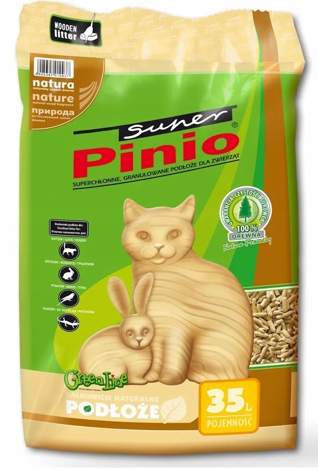 Levně Stelivo Benek Pinio Přírodní 35 l stelivo stelivo pro kočky a malé kočky