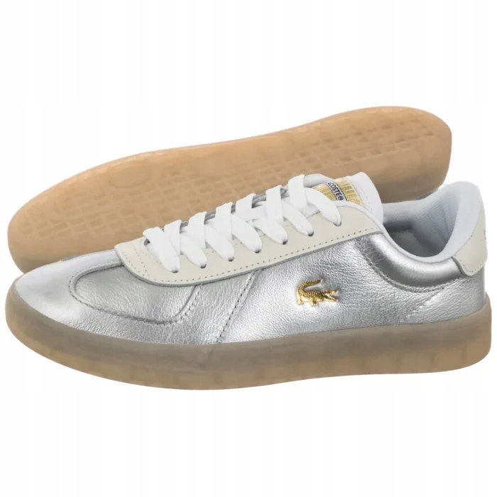 Kožené dámské tenisky Lacoste Baseshot 750SFA0031 Stříbrné