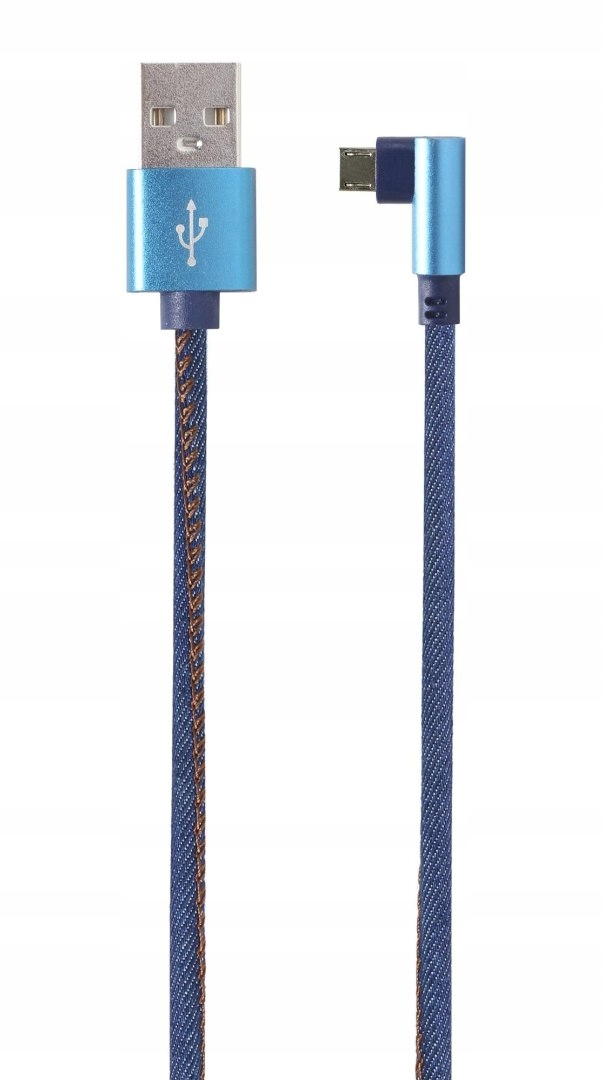 Kabel Usb 2.0 microUSB 1m oplot tekstylny złącze kątowe Gembird