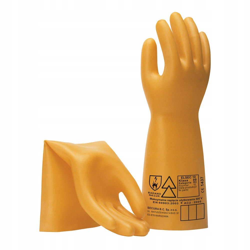 Rękawice Secura Elsec 10 kV rozmiar 8 (s) elektroizolacyjne 1 para