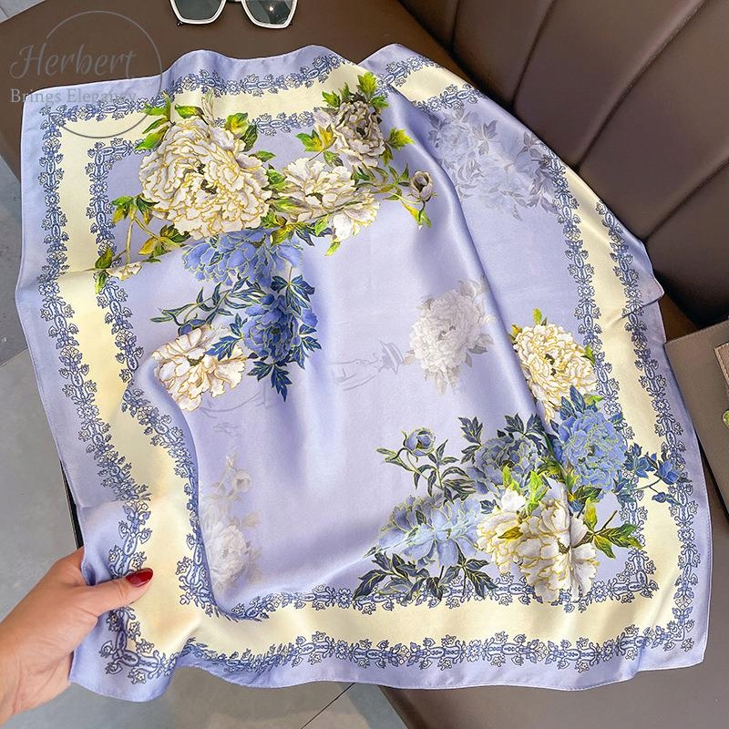 Luxusní čtvercový šátek ze 100% morušového hedvábí pro ženy 65x65 cm, módní dárek