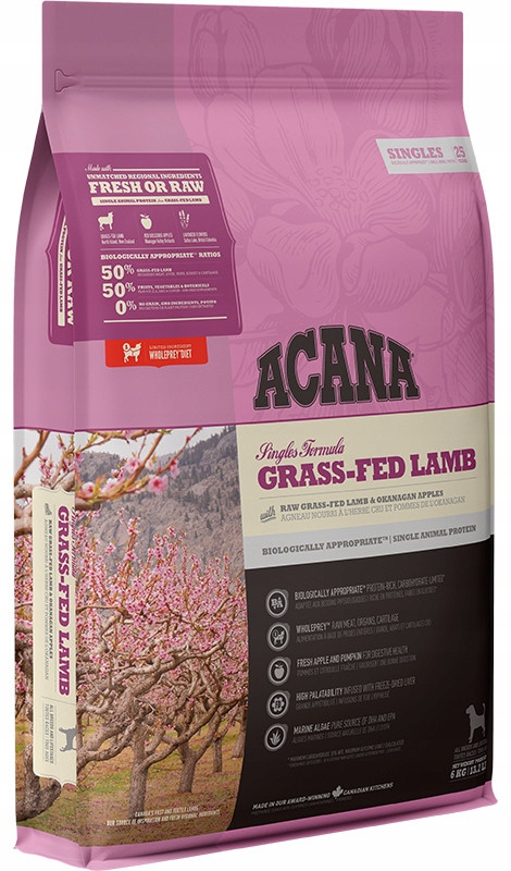 Acana Grass-fed Lamb Naturalna karma Jagnięcina Warzywa Na alergie 6kg