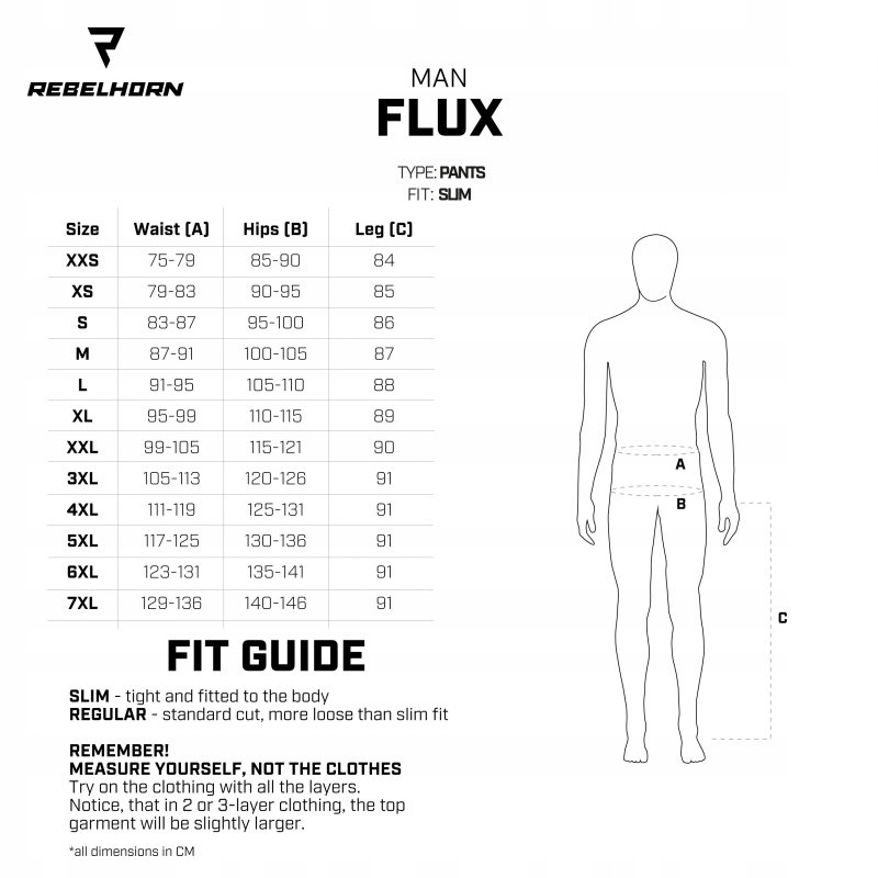 SPODNIE TEKSTYLNE REBELHORN FLUX BLACK 3XL Materiał tekstylia