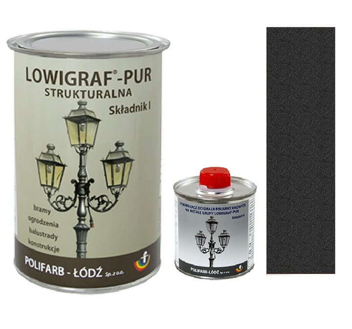 Lowigraf-pur 0,8L Czarny struktura utwardzacz 0,08L
