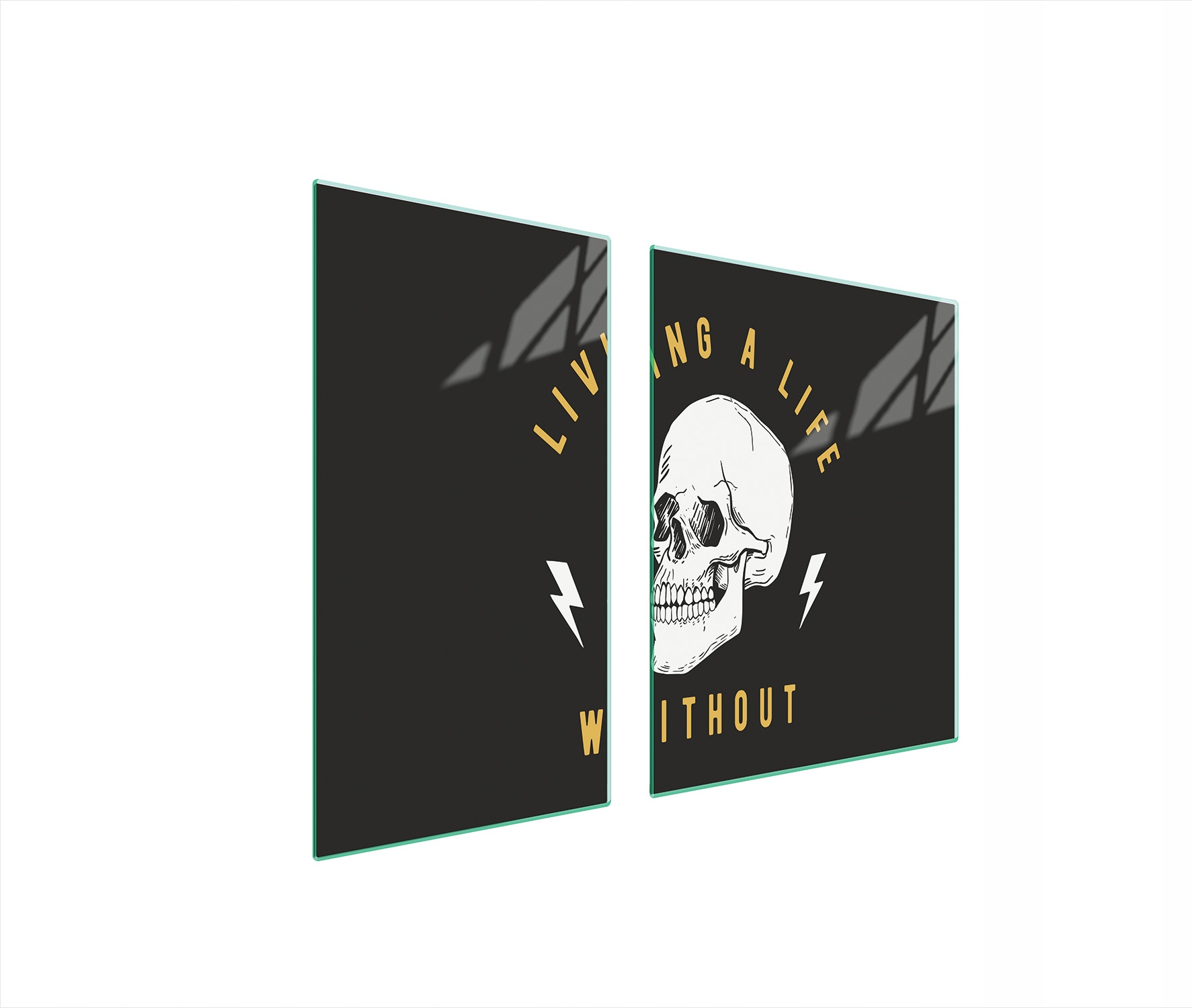 Ochranná Skleněná Deska Na Sporák 90x52 Lebka Tvrzené Sklo