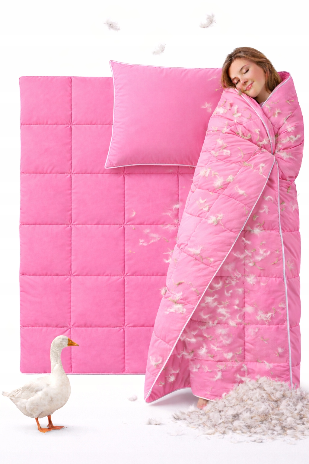 Přikrývka 220x200 polštář 70x80 polopéřová souprava polská peří husí peří