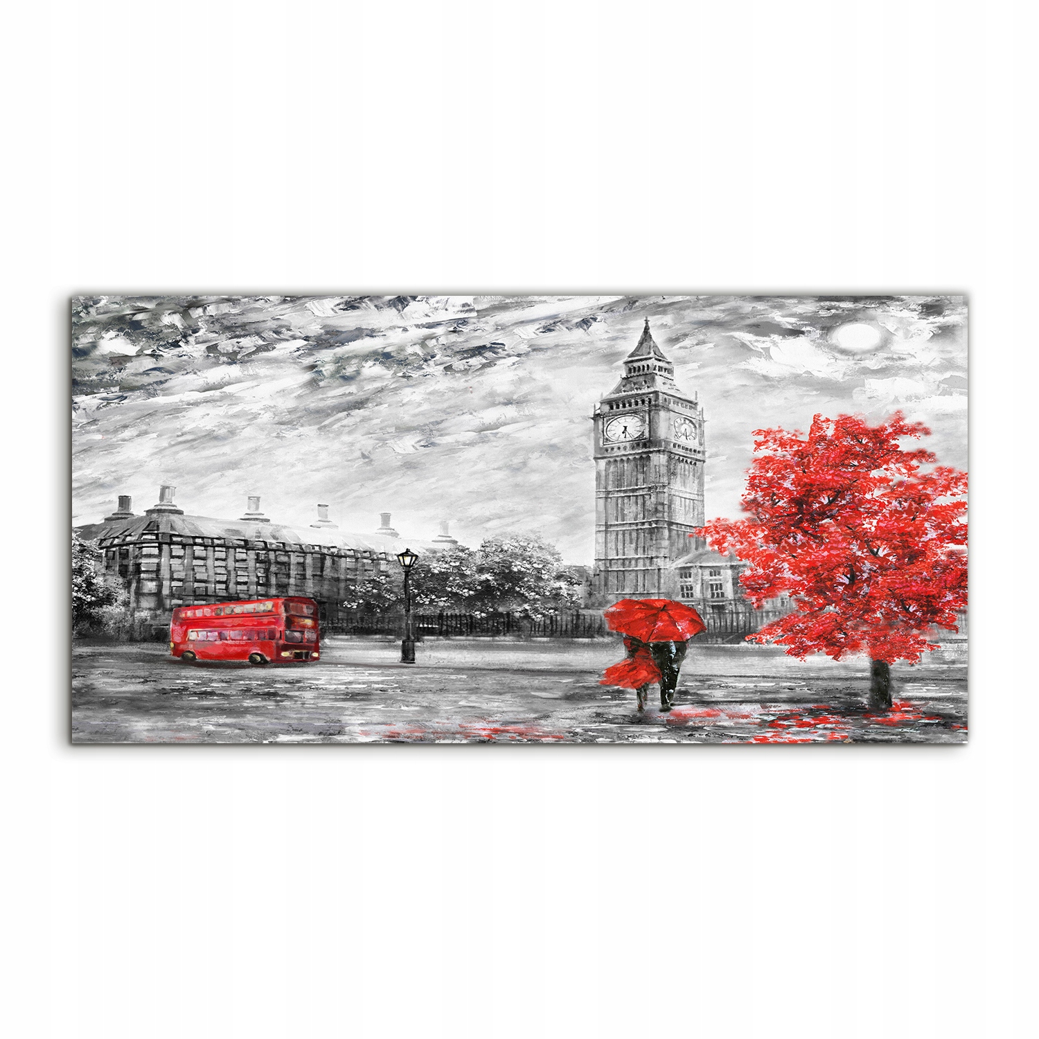 Akrylový obraz 100x50 závěsný Londýn Big Ben Bus