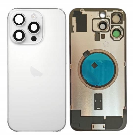 Klapka Plecki Tył iPhone 16 Pro Max Biały Tytan Ramką i Magnesami Magsafe
