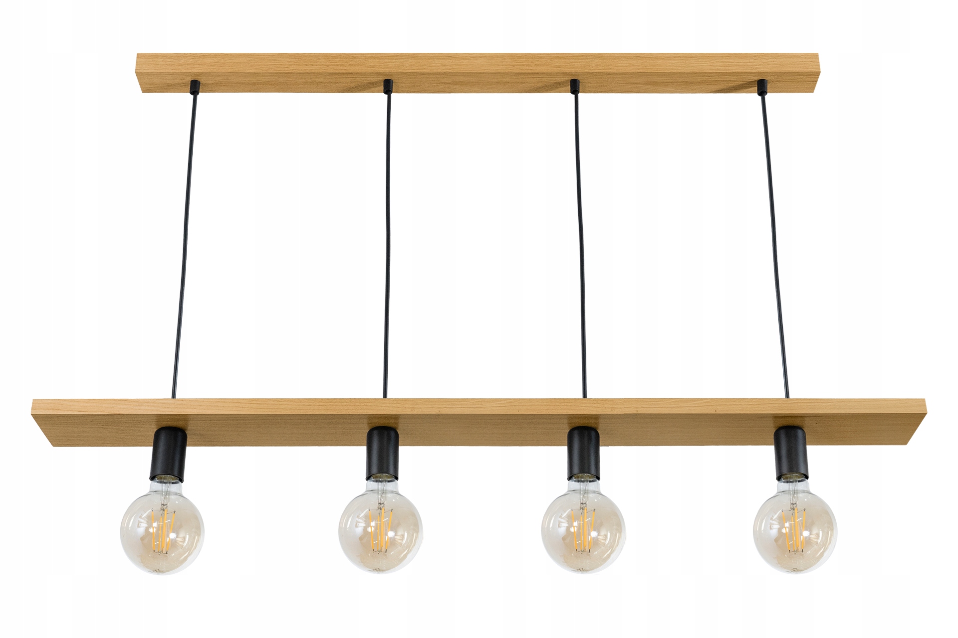 Závěsná stropní Led lampa 4x E27 0-110 cm Dubová na omítku Převis Deska Obývací pokoj