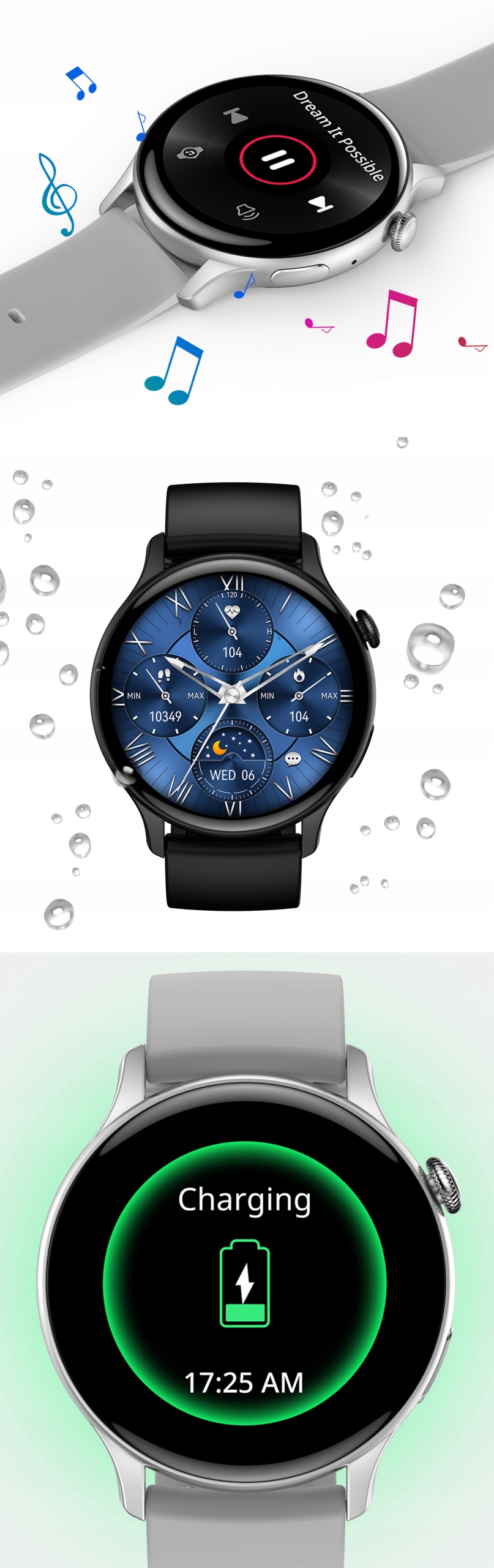 SMARTWATCH ZEGAREK SMARTBAND ROZMOWY SPORT PL MENU POLSKIE EKG WODOODPORNY Kompatybilność systemowa Android iOS