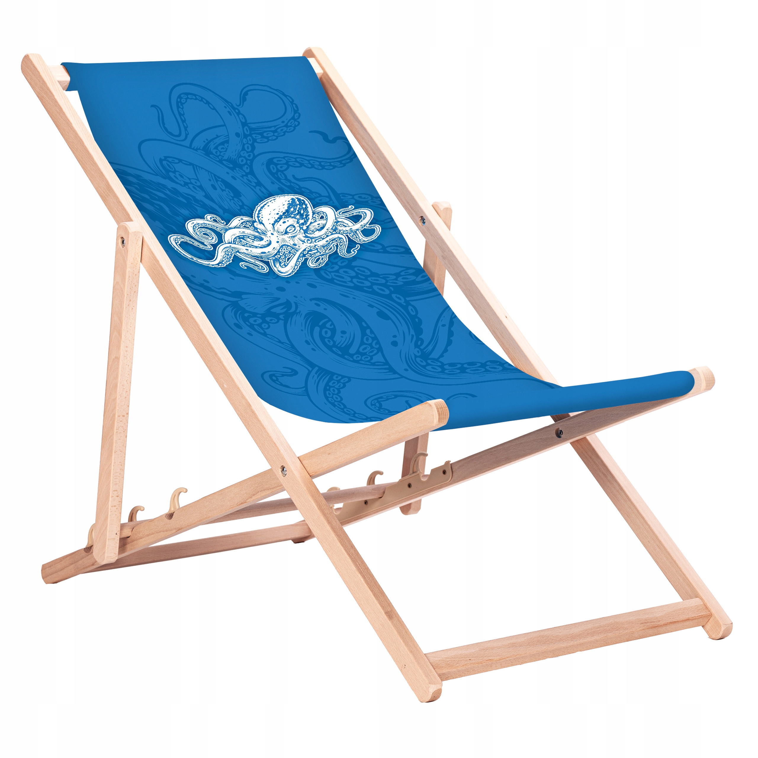Leżak drewniany z nadrukiem Ośmiornica KN27