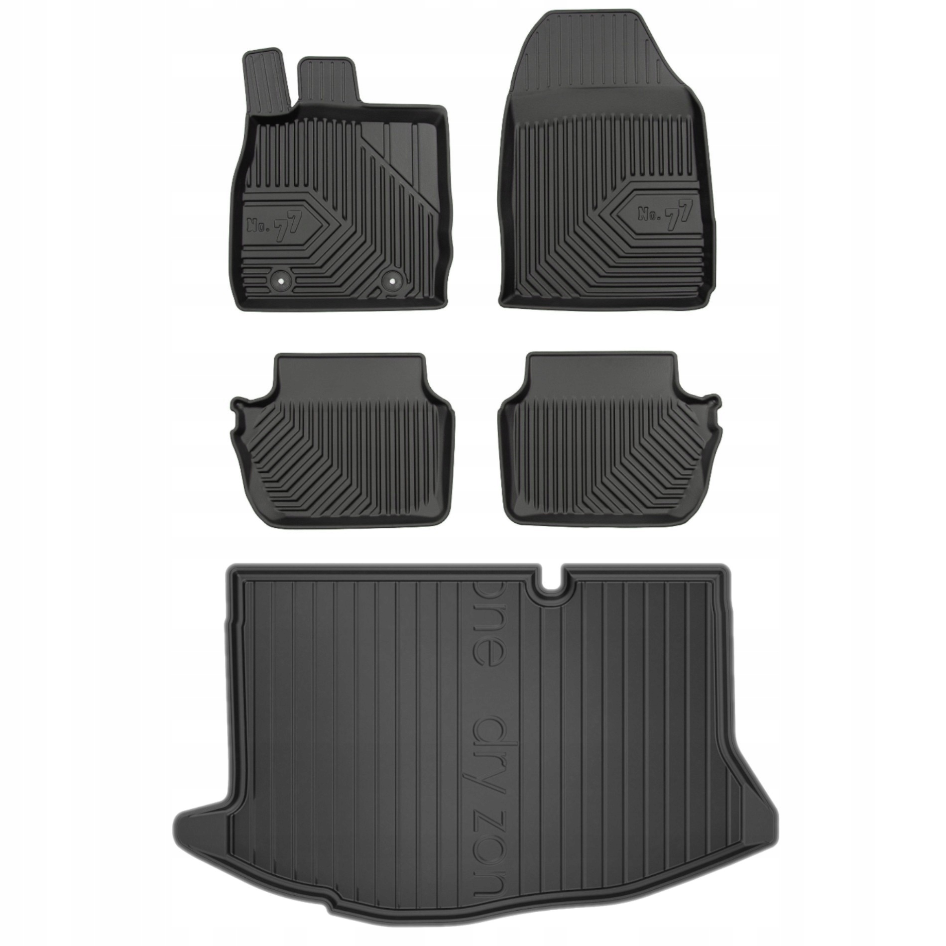 Gumové rohože rohož batožinového priestoru pre Ford Fiesta 6 VI hatchback 2008 výklenky