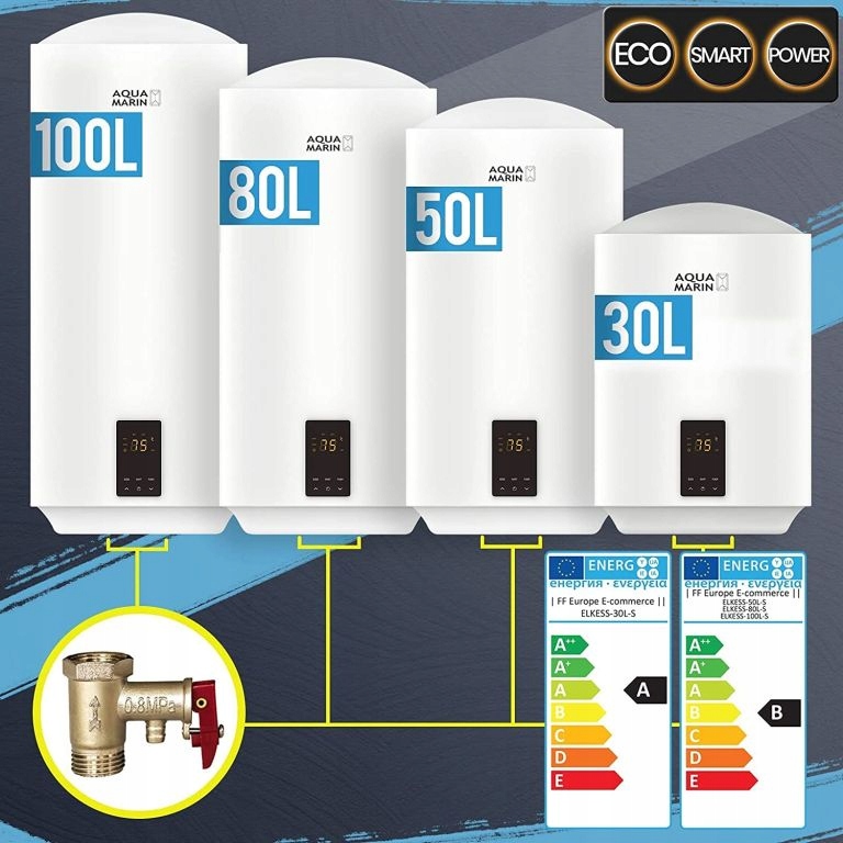 Aquamarin Elektrický závěsný ohřívač vody 100 L, bílý