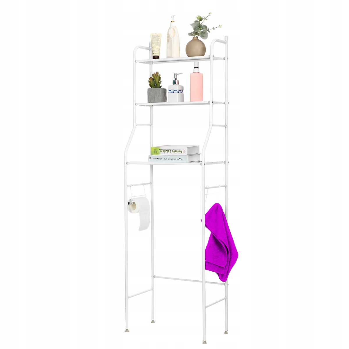 PÓŁKA NAD WC STOJAK DO ŁAZIENKI SZAFKA ŁAZIENKOWA BIAŁA 3 POZIOMY SEDES Głębokość mebla 24 cm