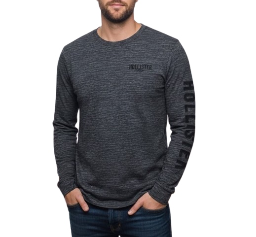 lehká mikina Abercrombie Hollister s dlouhým rukávem L grafitová