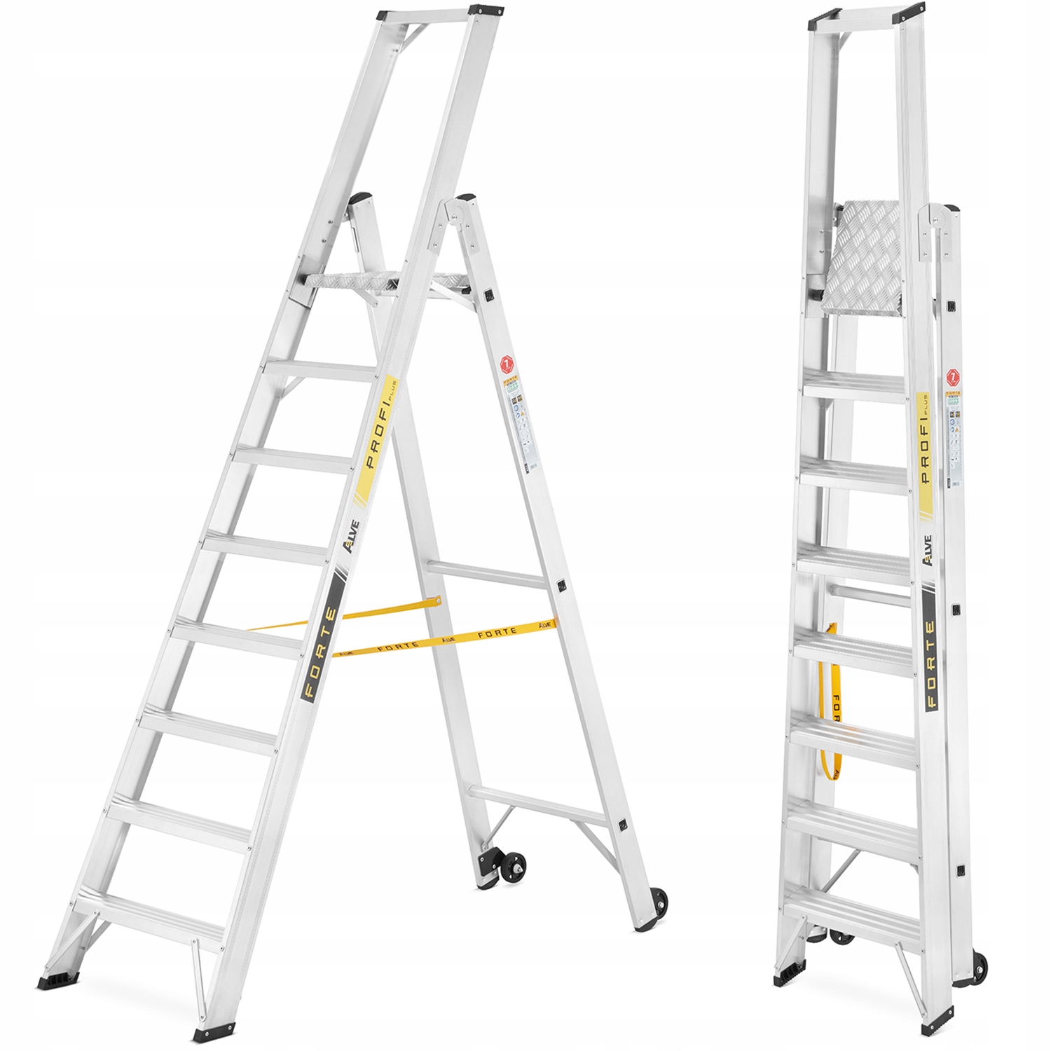 Žebřík hliníkový skladový žebřík Aloss 9308 3,69 m