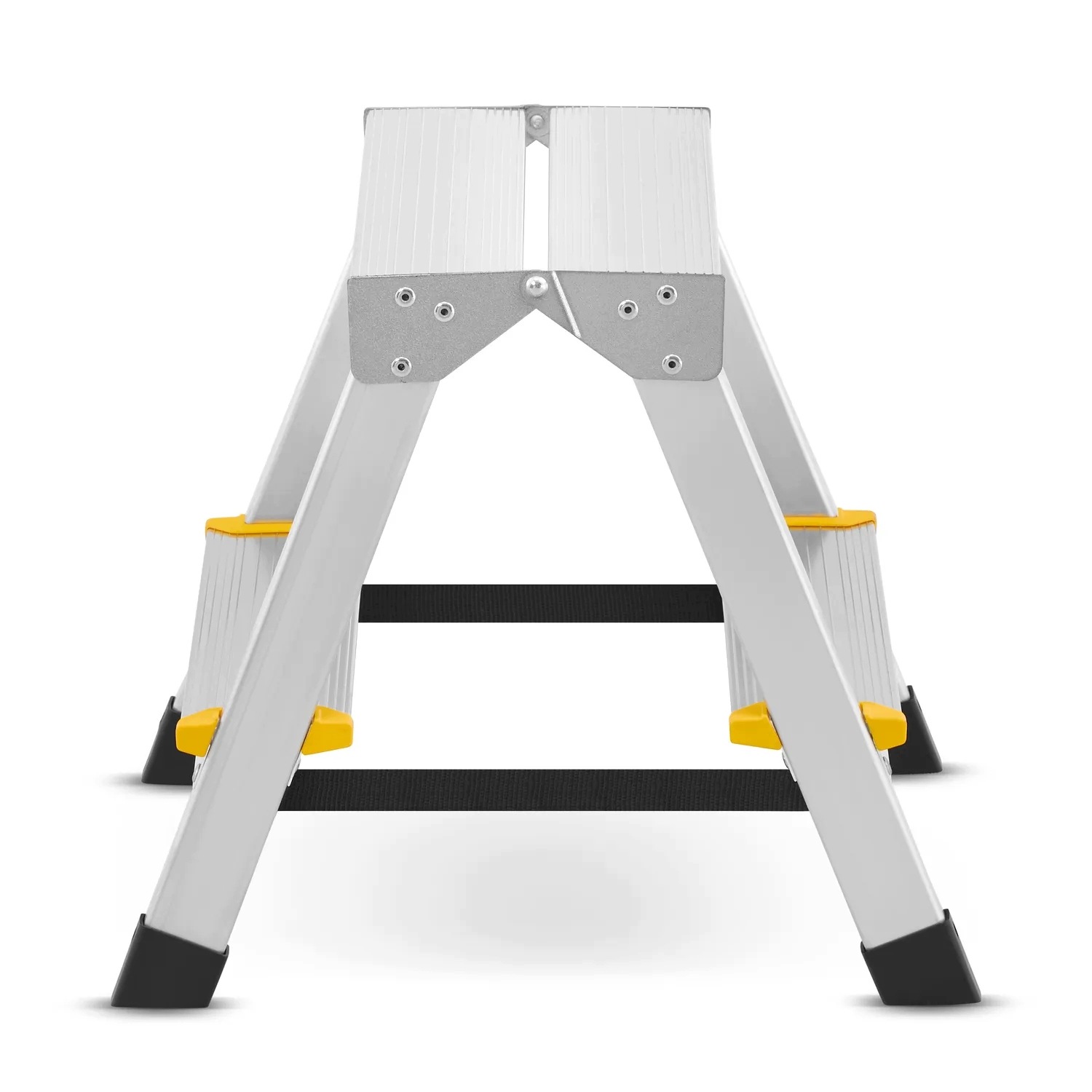 Drabina aluminiowa domowa dwustronna składana HIGHER 2x2 stopnie taboret podnóżek schodek — 15