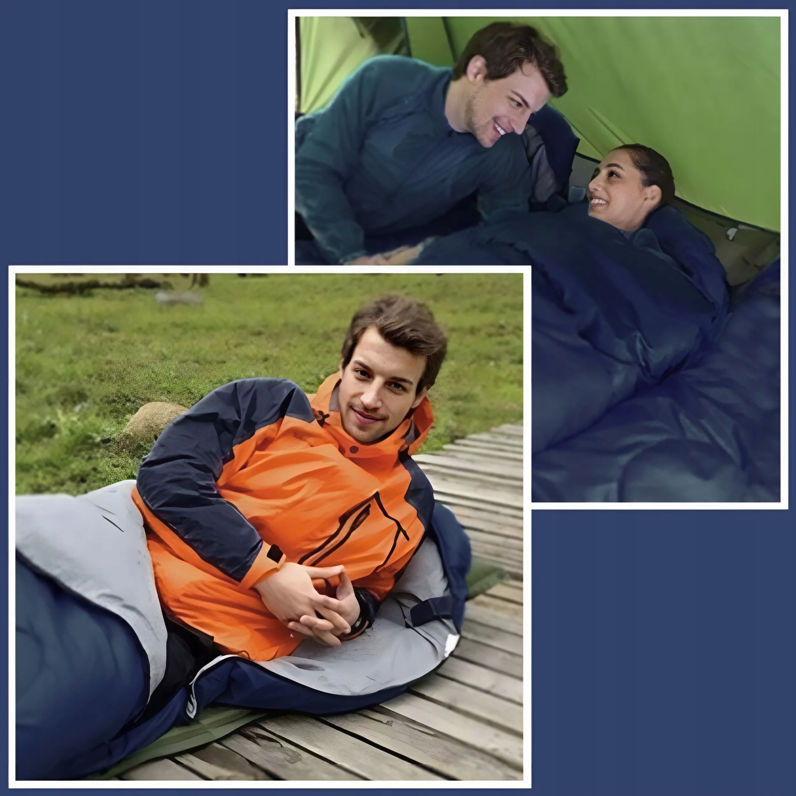 ŚPIWÓR TURYSTYCZNY CIEPŁY LEKKI MUMIA KOŁDRA Z KAPTUREM KEMPING + POKROWIEC Dedykowany wzrost 181-190 cm