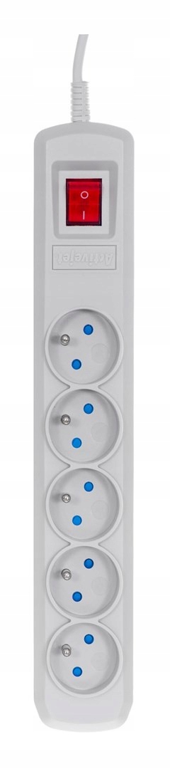 Listwa przeciwprzepięciowa Activejet 5gn/3m/cz (10A 2300W) 3m kolor szary