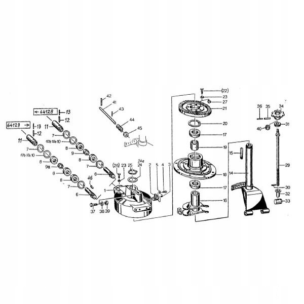 Wałek z zębnikiem zgrabiarki Niemeyer 019153 Marka maszyny Inna