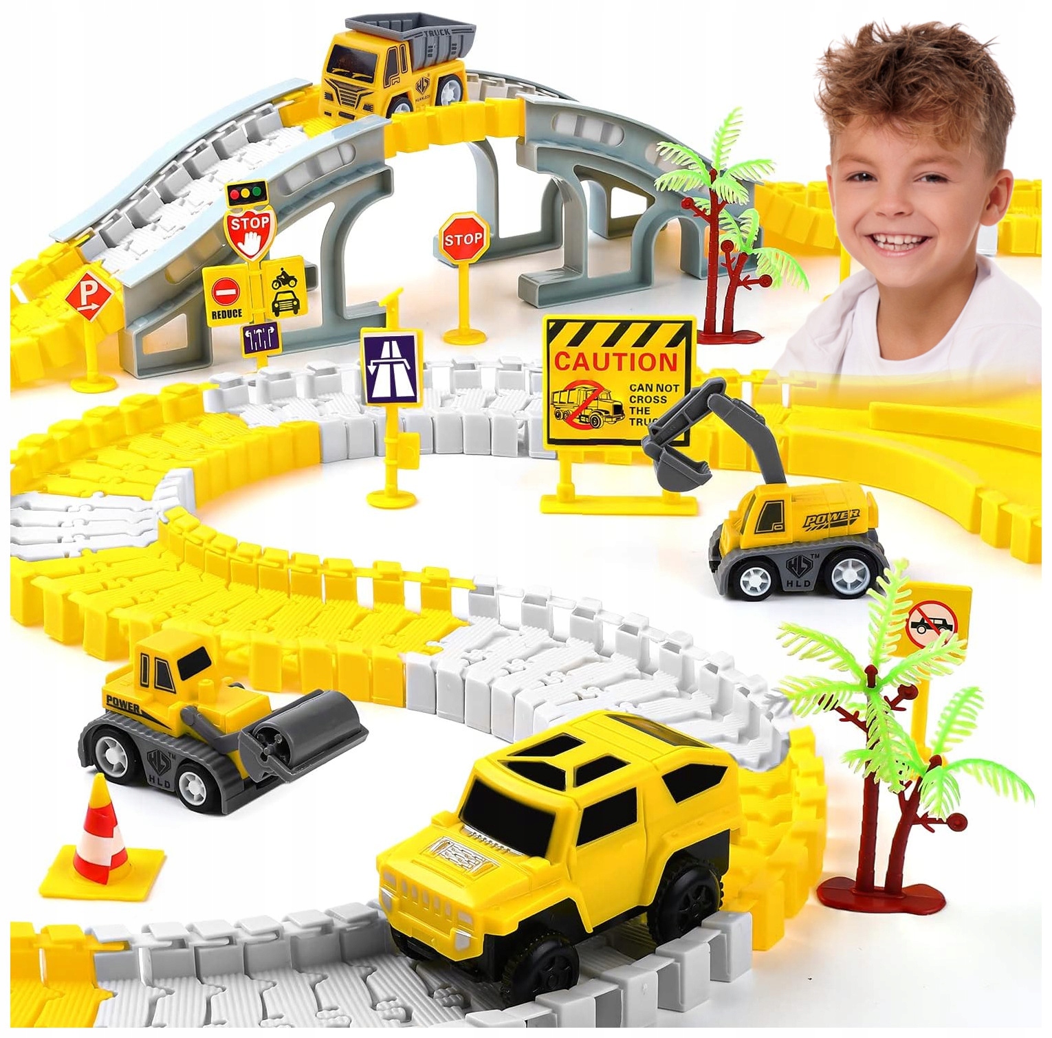 TOR wyścigowy samochodowy Plac Budowy Auto Koparki 255 elem. 350CM PREZENT EAN (GTIN) 5905683243629