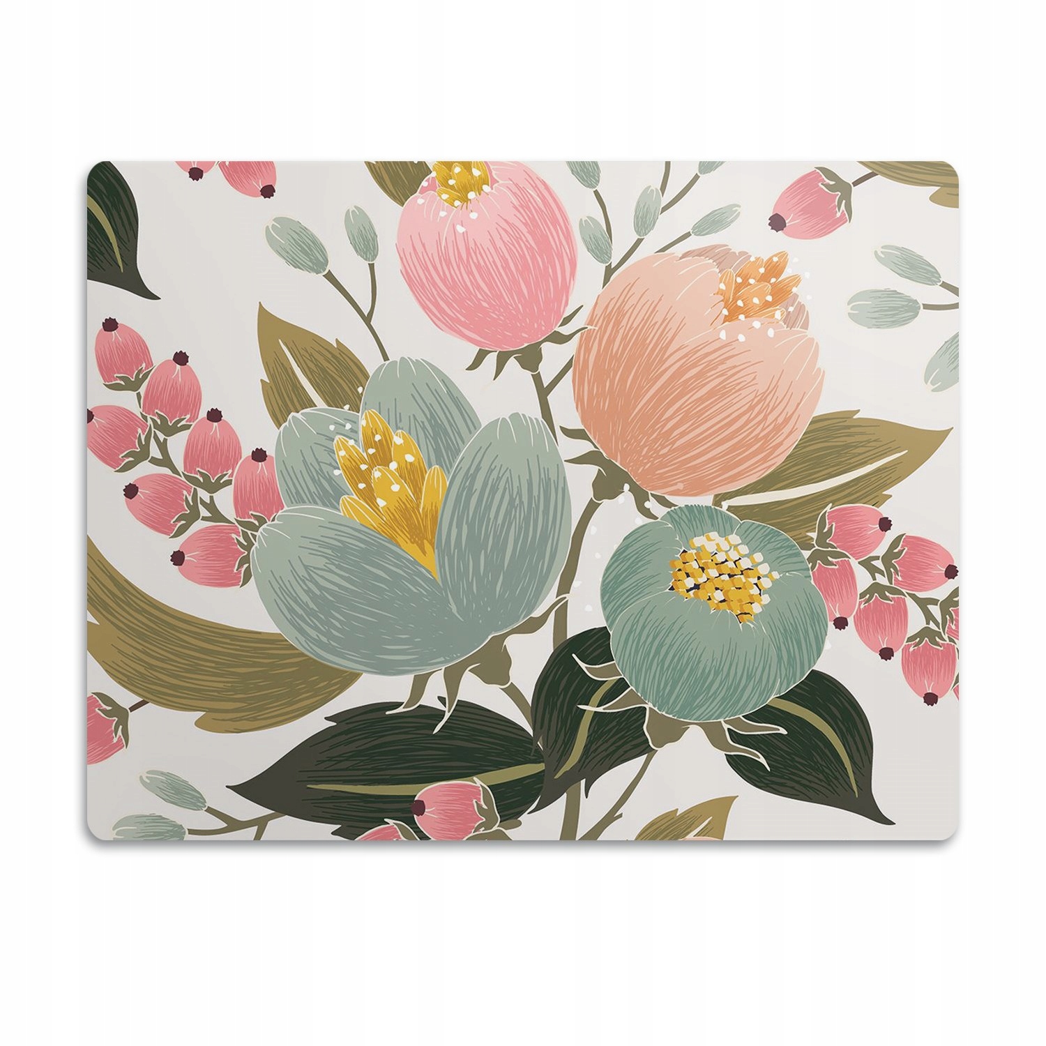 Levně Podložka pro psa pod misku Malované květiny 90x60 cm