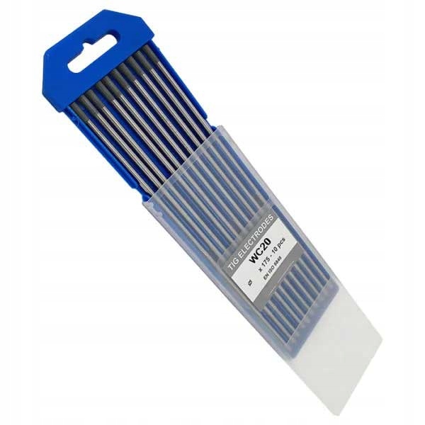 Elektrody wolframowe 2,4 WC-20 SZARE uchwyt TIG