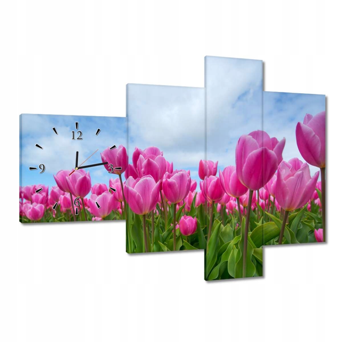 Hodiny 100x70 Tulipány na Valentýna